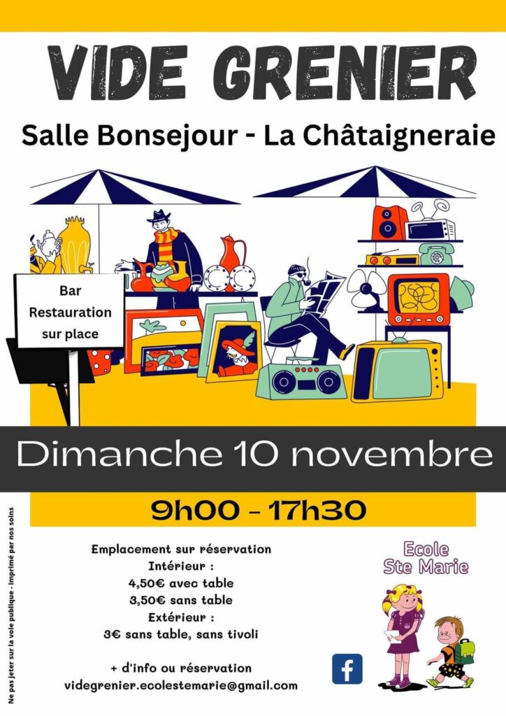 Ne manquez pas le vide-grenier de l’école le 10 novembre !